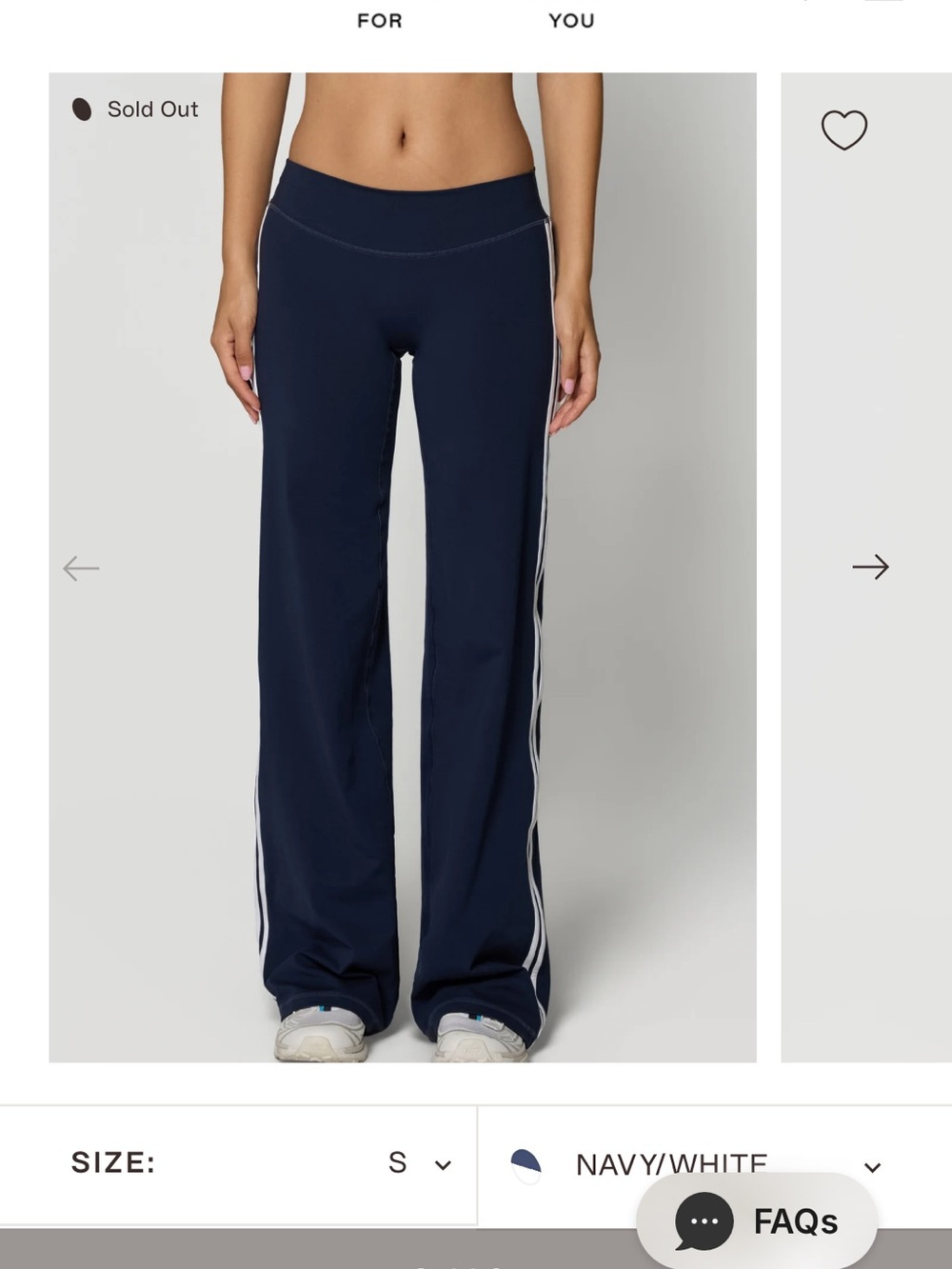 SET Active Navy Wide-Leg Track Pants with White Side Stripes